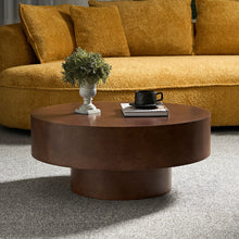 Load image into Gallery viewer, 31.49'' Faux Burl Wood Pattern Round Coffee Table with Sturdy Pedestal [Online Only]
