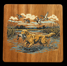 Load image into Gallery viewer, Acacia Wood Coasters Duck Fishing Hunting

