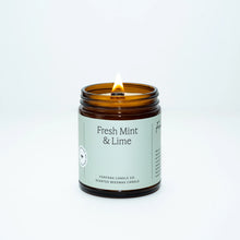 Load image into Gallery viewer, Fresh Mint &amp; Lime Essential Oil Beeswax Jar Candle
