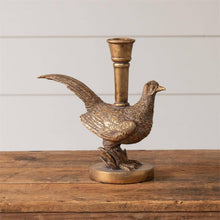 Load image into Gallery viewer, Gold Tone Pheasant Candle Holder

