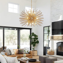 Load image into Gallery viewer, Mid-Century Modern 12-Light Starburst Chandelier 29"  [Online Only]
