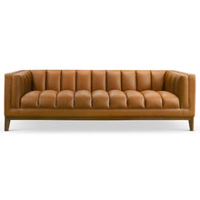 Load image into Gallery viewer, Melissa Mid-Century Cognac Vegan Leather Modern Sofa [Online Only]
