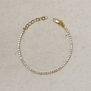 18k Gold Filled 2mm Cz Tennis Bracelet