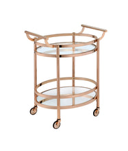 Load image into Gallery viewer, Lakelyn Clear Glass &amp; Rose Gold Finish Serving Cart [Online Only]
