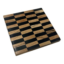Load image into Gallery viewer, Black &amp; Wood Coaster Set of 4
