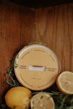Load image into Gallery viewer, Fresh Lemon &amp; Crushed Thyme-Solid Brass 14oz Pure Soy Candle
