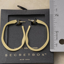 Load image into Gallery viewer, 14K Gold Dipped Twisted Flat Oval Hoop Earrings
