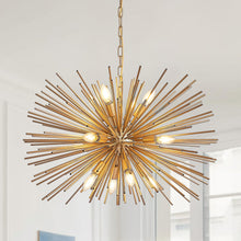 Load image into Gallery viewer, Mid-Century Modern 12-Light Starburst Chandelier 29"  [Online Only]
