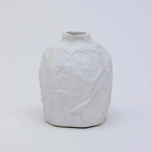 Ecomix White Textured Tall Flower Vase