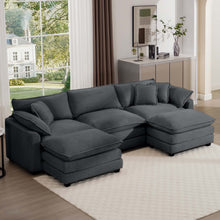 Load image into Gallery viewer, Modern Oversized Modular Cushion Sofa With Ottoman [Online Only]
