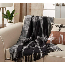 Load image into Gallery viewer, Luxury Cotton Knit Plaid Modern Tassel 50 x 70 Inch Throw [Online Only]
