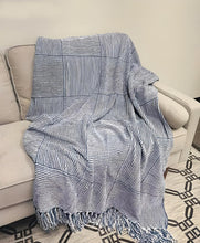 Load image into Gallery viewer, Chenille Woven Striped Tassel Throw Blanket 50" W x 60" L [Online Only]
