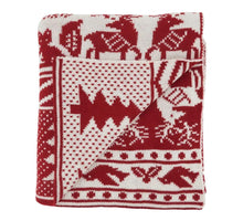 Load image into Gallery viewer, Reversible Christmas Design Knitted Throw Blanket 50" W x 60" L [Online Only]
