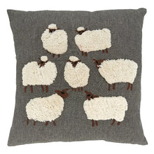 Load image into Gallery viewer, Embroidered Sheep Cotton Decorative Throw Pillow 18" W x 18" L (2 Colors) [Online Only]
