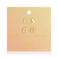 Load image into Gallery viewer, Boots &amp; Horseshoes Stud Earring Set
