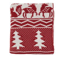 Load image into Gallery viewer, Reversible Christmas Design Knitted Throw Blanket 50" W x 60" L [Online Only]
