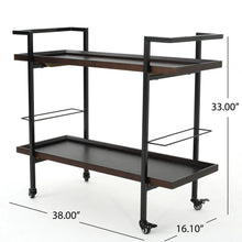 Load image into Gallery viewer, Modern Industrial Bar Cart With Shelving and Casters [Online Only]
