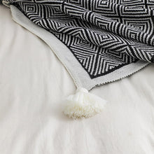 Load image into Gallery viewer, Modern Diamond Knitted Throw Blanket with Tassel 50" W x 60" L [Online Only]
