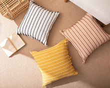 Load image into Gallery viewer, Stitch Line Woven Fringe Cotton Decorative Throw Pillow 20" W x 20" L [Online Only]
