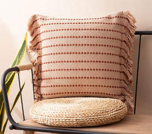 Load image into Gallery viewer, Stitch Line Woven Fringe Cotton Decorative Throw Pillow 20" W x 20" L [Online Only]
