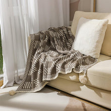 Load image into Gallery viewer, Checkered Knit Throw Blanket with Tassel 50" W x 60" L [Online Only]
