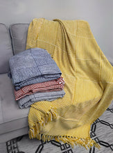 Load image into Gallery viewer, Chenille Woven Striped Tassel Throw Blanket 50" W x 60" L [Online Only]
