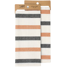 Load image into Gallery viewer, Black and Orange Stripe Kitchen Towel
