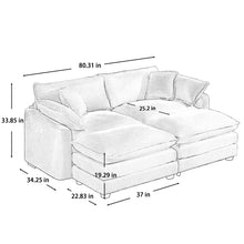Load image into Gallery viewer, Modern Oversized Modular Cushion Sofa With Ottoman [Online Only]
