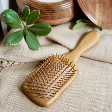 Load image into Gallery viewer, Bamboo Paddle Spa Hairbrush (Square)
