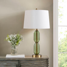 Load image into Gallery viewer, Faceted Green Glass Table Lamp [Online Only]
