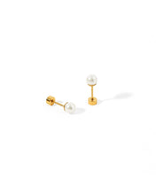 Load image into Gallery viewer, Screwback Stud Earrings - Payton Pearl White 5mm
