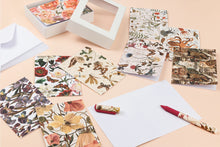 Load image into Gallery viewer, Greens and Flowers Notecards with Envelopes - Set of 16
