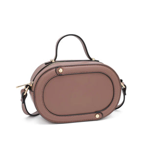 Anna Opal Shape Hard Case Crossbody Bag with Top Handle (Various Colors)