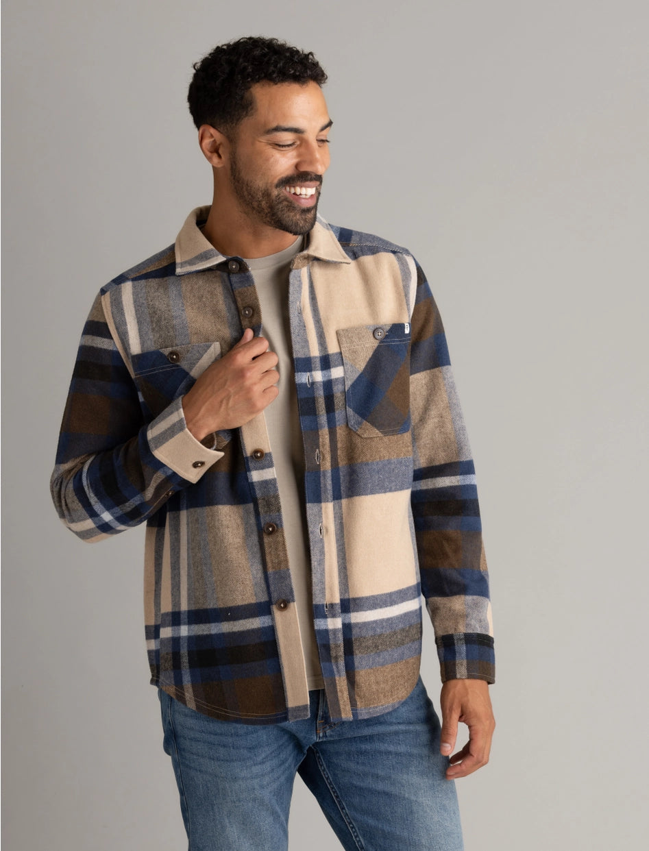 Men's Shay Cuban Sands Plaid Faux Wool Shacket
