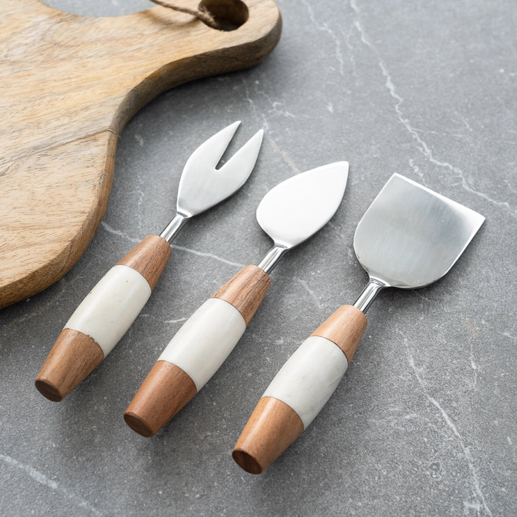 Marble & Wood Cheese Tools