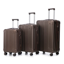 Load image into Gallery viewer, Brown 3-Piece ABS Spinner Wheel Luggage Set [Online Only]
