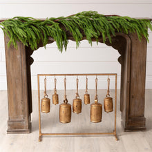 Load image into Gallery viewer, Distressed Gold Bells on Stand
