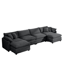 Load image into Gallery viewer, Modern Oversized Modular Cushion Sofa With Ottoman [Online Only]
