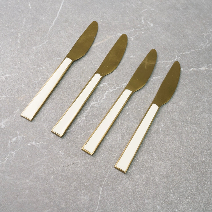 Gold Spreaders w/ White Enamel Handles