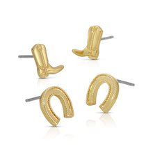 Load image into Gallery viewer, Boots &amp; Horseshoes Stud Earring Set
