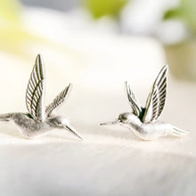 Load image into Gallery viewer, Silver Hummingbird Studs
