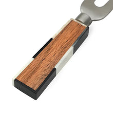 Load image into Gallery viewer, Resin &amp; Acacia Checkered Cheese Knives Set
