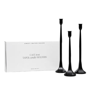 Cast Iron Taper Candle Holders Trio