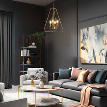 Load image into Gallery viewer, Eskiltu 4-Light Brass Chandelier
