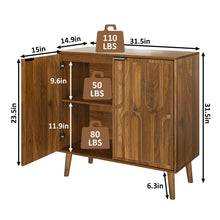 Load image into Gallery viewer, Farmhouse Style Sideboard Buffet Cabinet With Storage Bar Cabinet - Walnut [Online Only]

