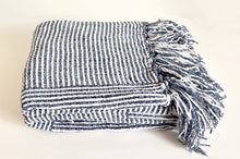 Load image into Gallery viewer, Chenille Woven Striped Tassel Throw Blanket 50" W x 60" L [Online Only]
