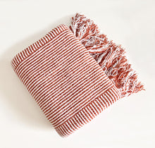 Load image into Gallery viewer, Chenille Woven Striped Tassel Throw Blanket 50" W x 60" L [Online Only]
