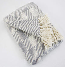 Load image into Gallery viewer, Sevan Collection Soft 100% Cotton Diamond Weave Throw Blanket, 50" W x 60" L [Online Only]

