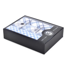 Load image into Gallery viewer, Men's Boxed Fancy Blue Cotton Handkerchiefs 3pcs Set
