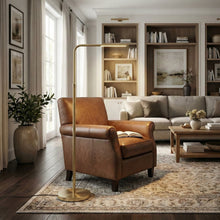 Load image into Gallery viewer, Verve Gold Floor Lamp With On / Off Switch Adjustable LED Round Base [Online Only]
